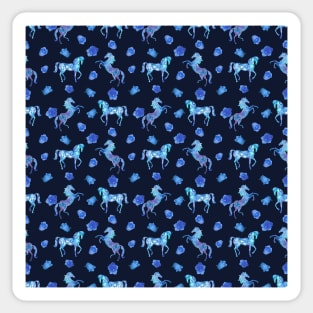 Celestial blue horses in my dreams Sticker